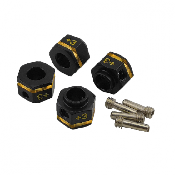 Wheel Hex Adaptor +3/+5 Extensions - Black Brass Weight for TRX4 / TRX-4 1/10 RC Crawler
