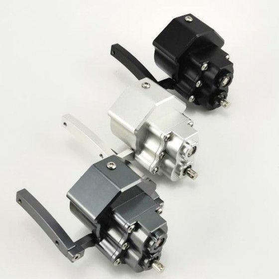 Front Forwarded Alloy Motor Gear Drive Case with Gears for SCX10 II - TiColor