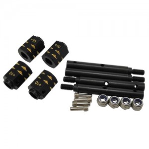 Wheel Hex Adaptor +10 Extensions - Black Brass Weight for TRX4 / TRX-4 1/10 RC Crawler