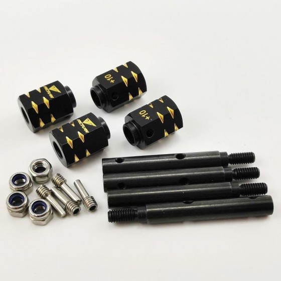 Wheel Hex Adaptor +10 Extensions - Black Brass Weight for TRX4 / TRX-4 1/10 RC Crawler