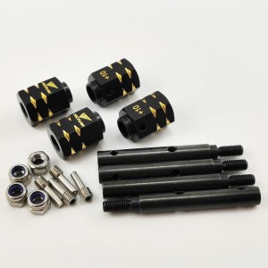 Wheel Hex Adaptor +10 Extensions - Black Brass Weight for TRX4 / TRX-4 1/10 RC Crawler