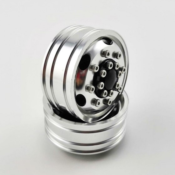 Aluminum Front Rim Silver For 1/14 Tractor Trucks A: Hex Hub