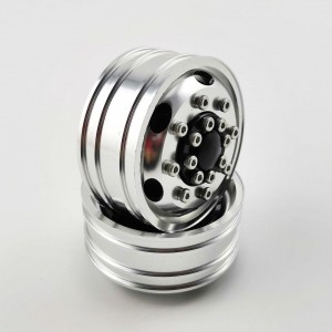 Aluminum Front Rim Silver For 1/14 Tractor Trucks B: Bearing Hub
