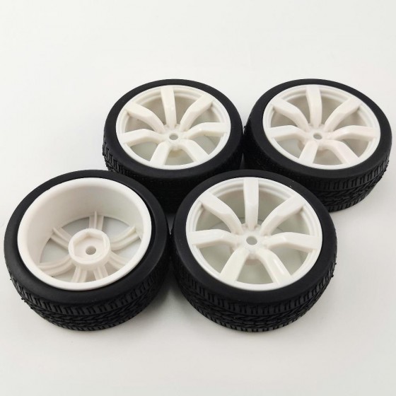 A2 Type - White 1/10 Touring Car Tires for HSP94123, 12mm hex   62x26mm,   4pcs/set without gluded
