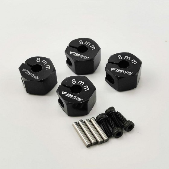 Alloy Wheel Hex Adaptor Hex12x8mm for Axial SCX10 II 1/10 RC Crawler - Black