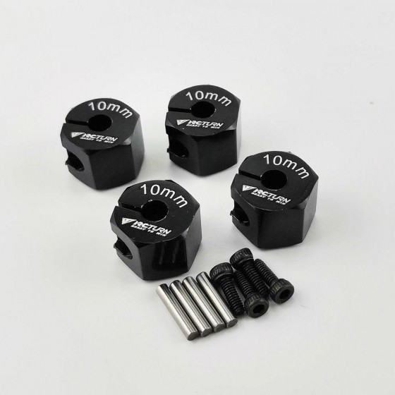 Alloy Wheel Hex Adaptor 12x10mm for Axial SCX10 II 1/10 RC Crawler - Black