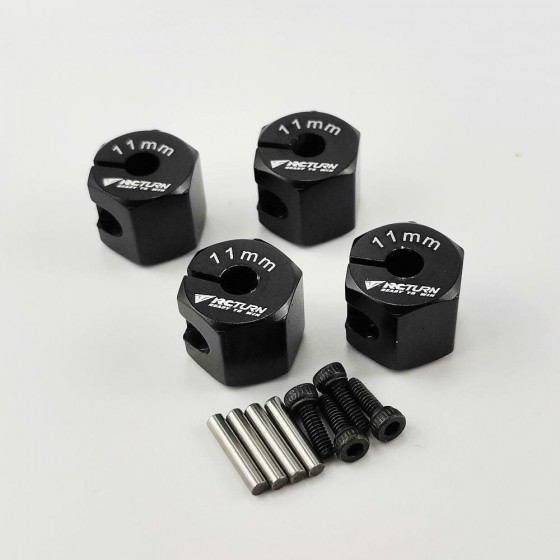 Alloy Wheel Hex Adaptor 12x11mm for Axial SCX10 II 1/10 RC Crawler - Black
