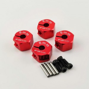 Alloy Wheel Hex Adaptor 12x8mm for Axial SCX10 II 1/10 RC Crawler - Red