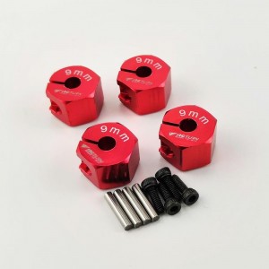 Alloy Wheel Hex Adaptor 12x9mm for Axial SCX10 II 1/10 RC Crawler - Red