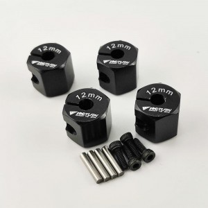 Alloy Wheel Hex Adaptor 12x12mm for Axial SCX10 II 1/10 RC Crawler - Black
