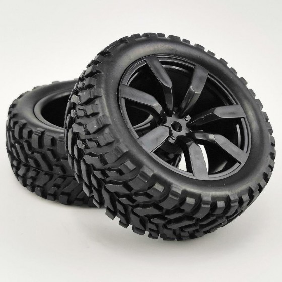 L Type - Black 1/10 Rally Tires for HSP94123 94122, 12mm hex   75x30mm,   4pcs/set without gluded
