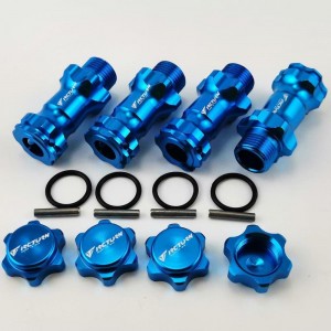 Aluminum 30mm Extension 17mm Wheel Hex Adapter - Blue (1/8 Scale Monster Truck Truggy) All Length: 37mm Bore Dia: 8mm 4pcs/set Aluminum 30mm Extension 17mm Wheel Hex Adapter - Blue (1/8 Scale Monster Truck Truggy) All Length: 37mm Bore Dia: 8mm 4pcs/set