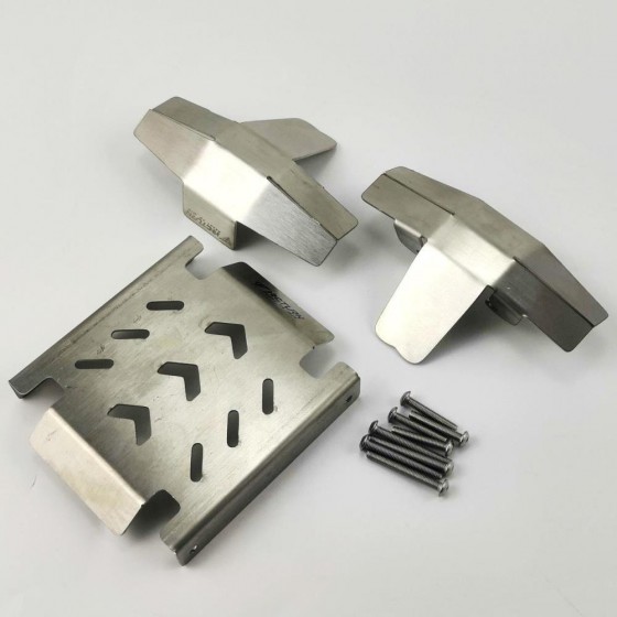 Stainless Center Gear Box Bottom Protector and Front/Rear Differential Fender   for TEAM LOSI LMT 4WD