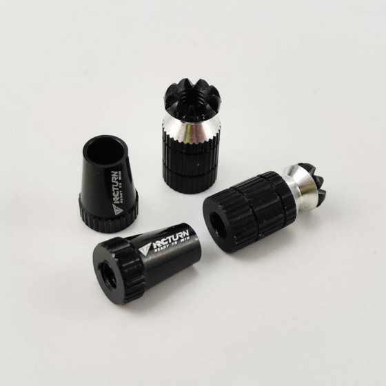 Alloy RC Transmitter Stick Ends for Futaba / Walkera /  FrSky / Radiolink and Flysky - Black Bore: M4 (Anti-slipping Cap / Control Rocker)