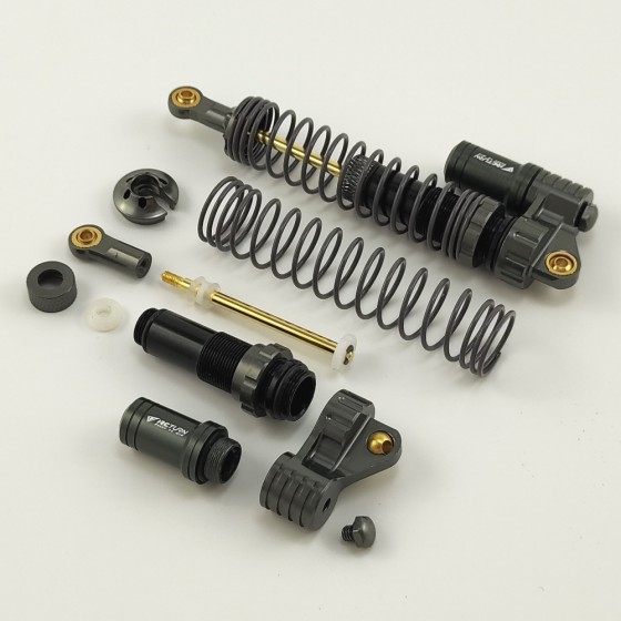 Alloy Piggyback Adjustable Oil Filled Shocks Absorber Damper for 1/10 Scale Crawler - Red 120mm(-88mm) 1pair/set 120x35x18mm (Shock Oil Needed))