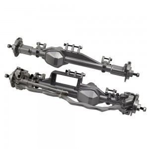 Metal Complete Assembled Axle w/ heavy Duty Gears & Truss & Steering Knuckle for Axial RBX10 Ryft: Silver