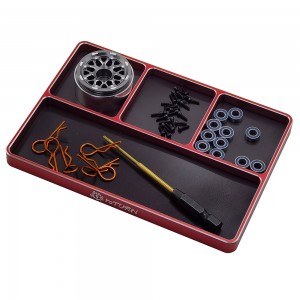 Alloy RC Week Magnetic Screw Tray 128x89x10mm: Red Alloy RC Week Magnetic Screw Tray 128x89x10mm: Red