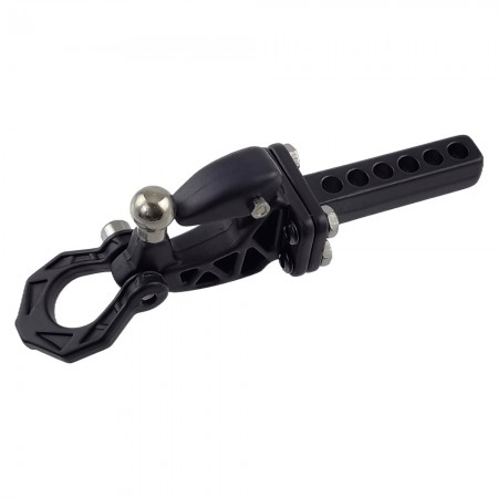 Metal Trailer Drop Hitch Receiver Towball with Scale Tow Shackles for 1/10th Scale Crawler: Black